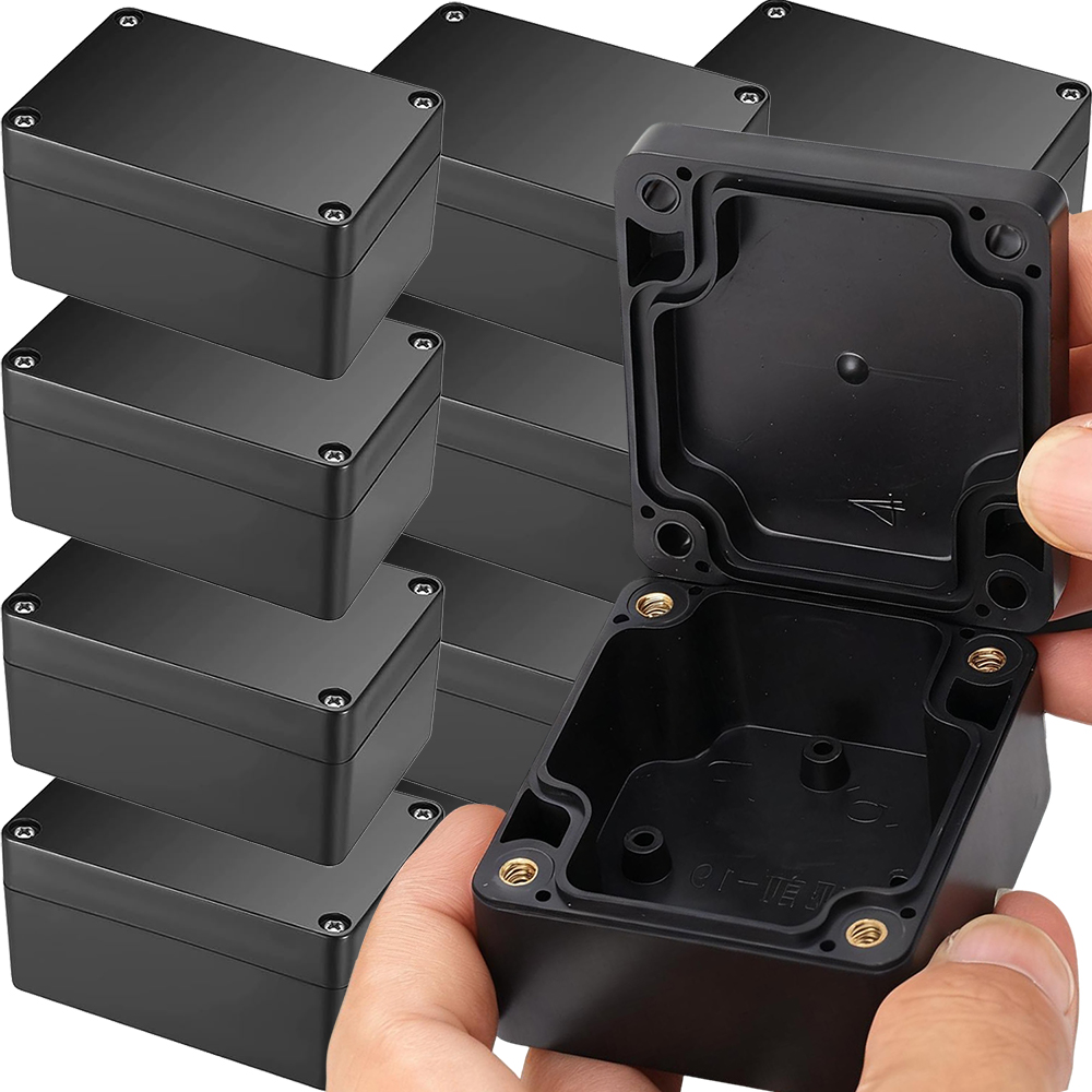 Outdoor Power Distribution Box - Waterproof Junction Box IP66 Black Plastic