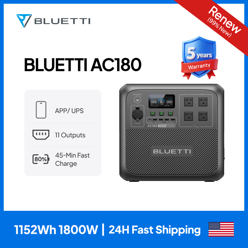 【RENEW】BLUETTI AC180 Solar Por - Outdoor Powerwall recensione e prezzo