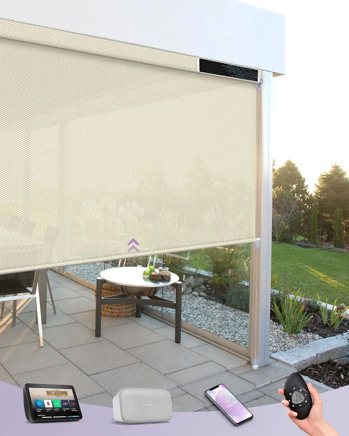 Motorized Outdoor Shades for P - Outdoor Power Roller Shades recensione e prezzo