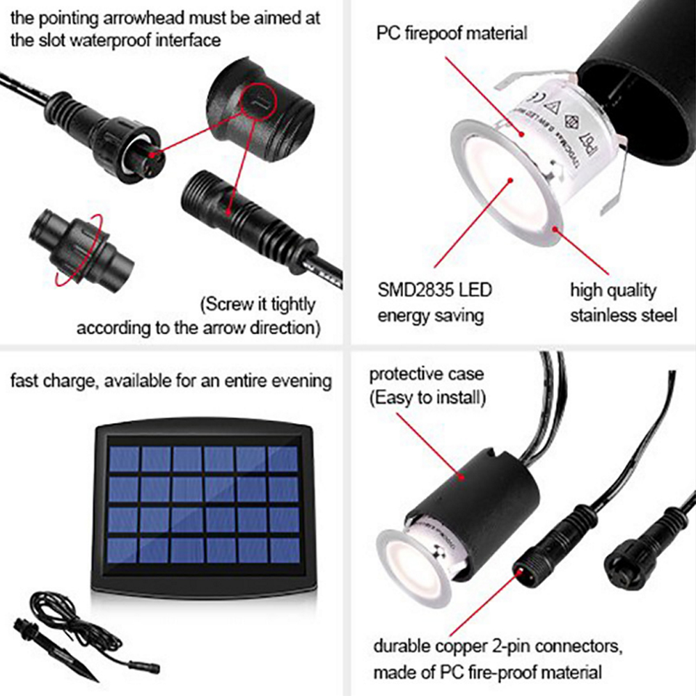 6pcs 8pcs Solar LED Deck Light - Outdoor Power Post recensione e prezzo