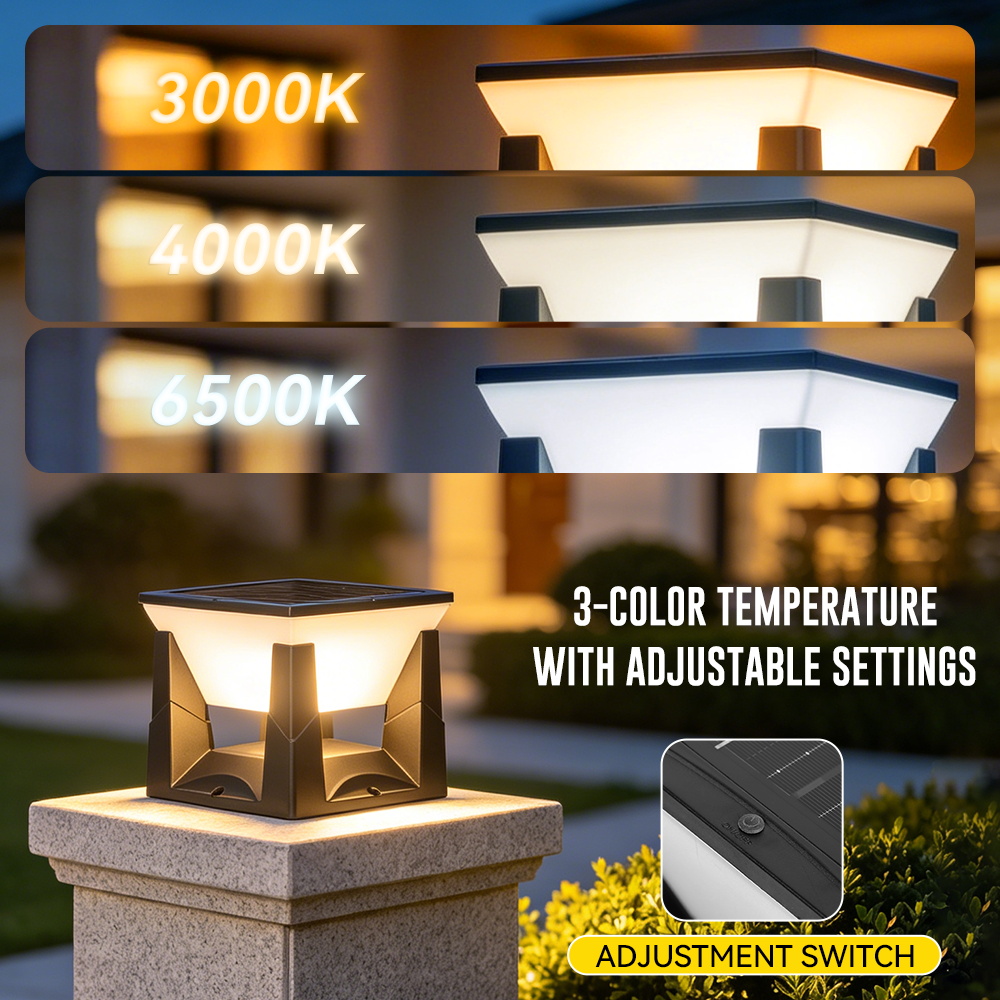 3-Color Solar Post Light IP65  - Outdoor Power Post recensione e prezzo