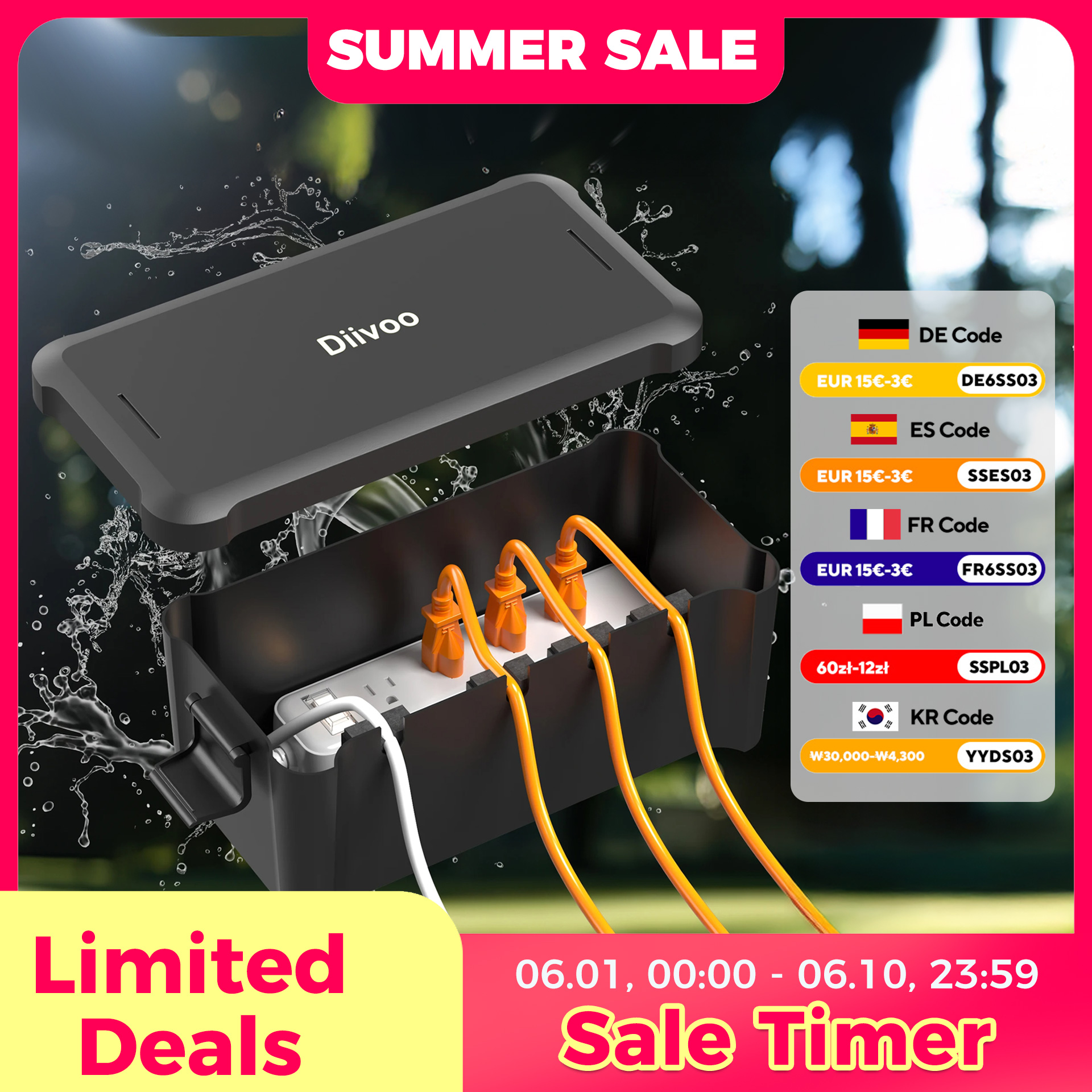 Diivoo Outdoor Waterproof Elec - Outdoor Power Distribution Box recensione e prezzo