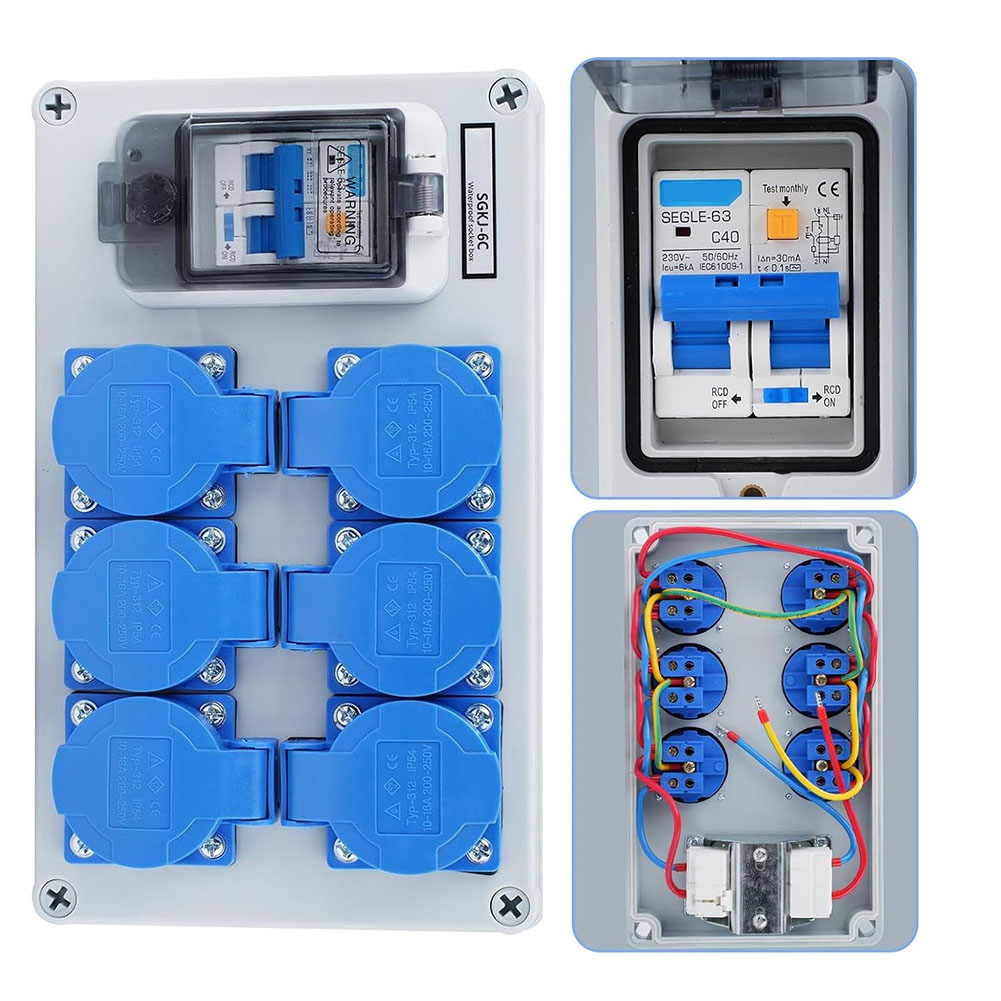 1PC IP54 Wall Mounted 6-Pin Po - Outdoor Power Distributors recensione e prezzo