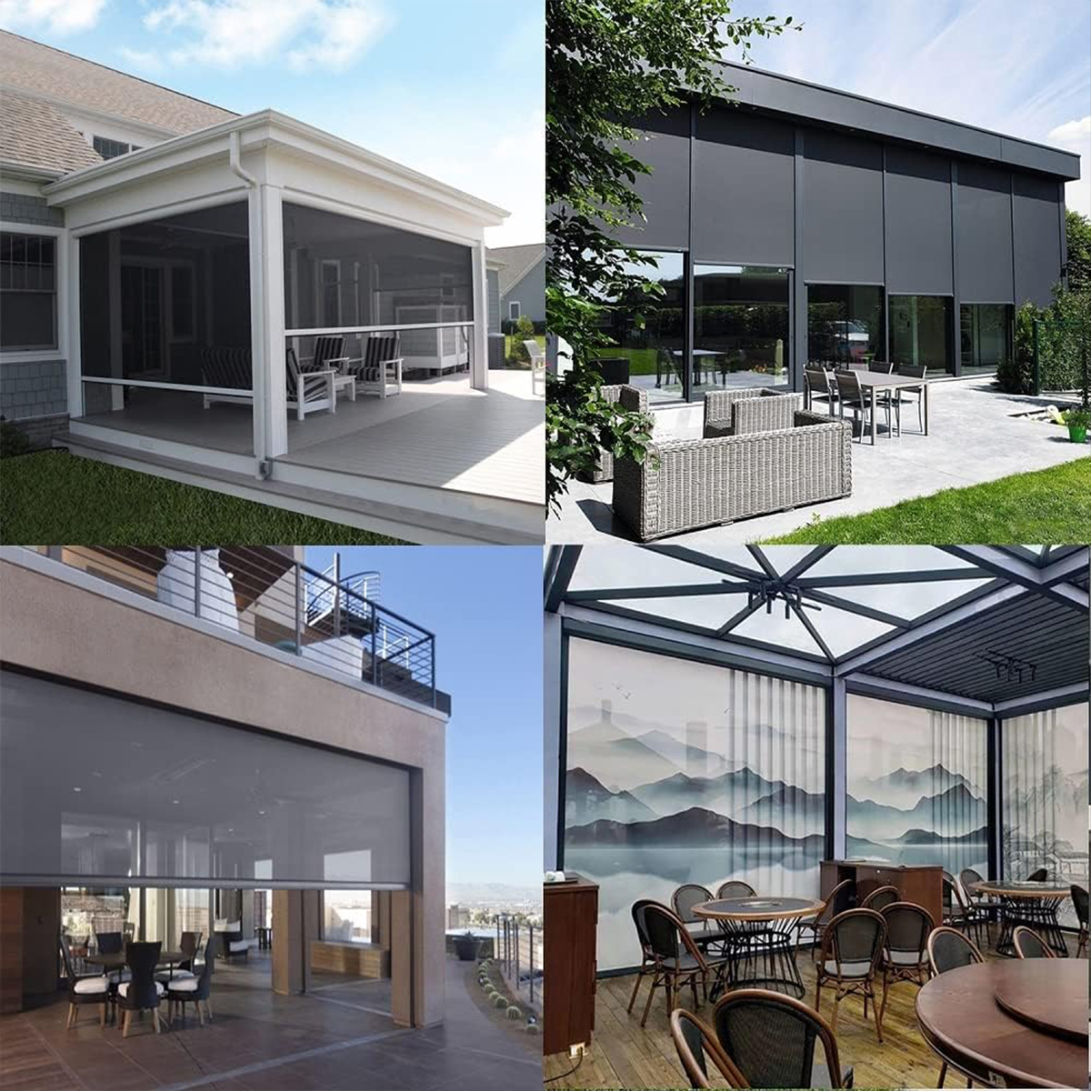 Built-In Waterproof Windproof  - Outdoor Power Roller Shades recensione e prezzo