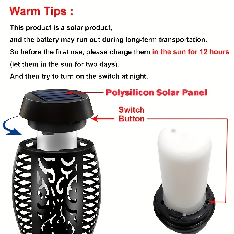 1-12PCS 12LED Solar Flame Torc - Outdoor Power Post recensione e prezzo